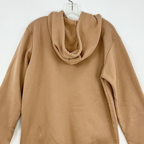 Women’s Hoodie Sweatshirt Brown Kangaroo Pocket Hood Size L - Picture 4 of 16